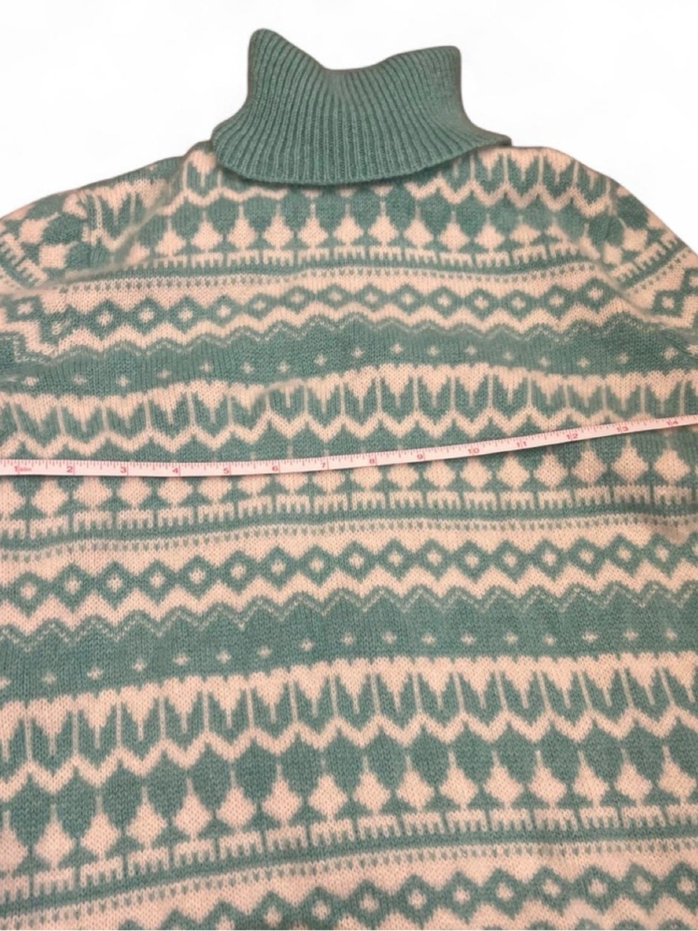 Rare Vineyard Vines 100% Cashmere Turtleneck Sweater 2013 Fair Isle Size M - Picture 6 of 7